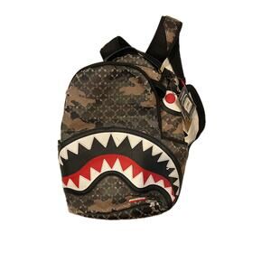 Sprayground $ Pattern Over Camo Backpack